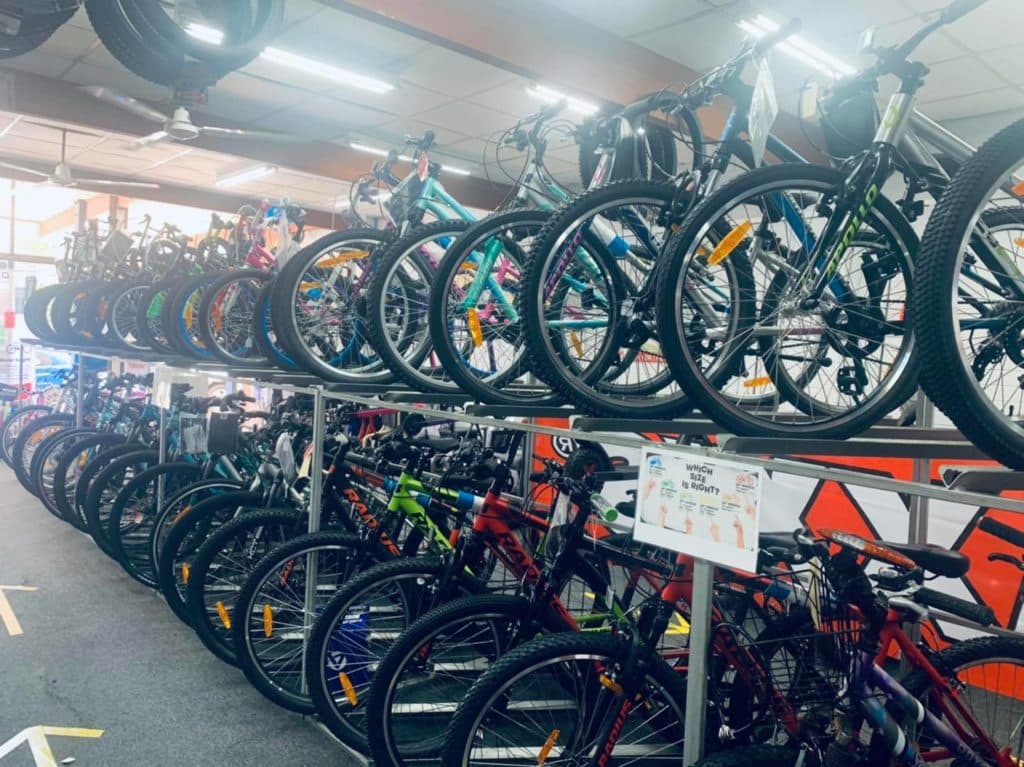 Row of Bikes on Display
